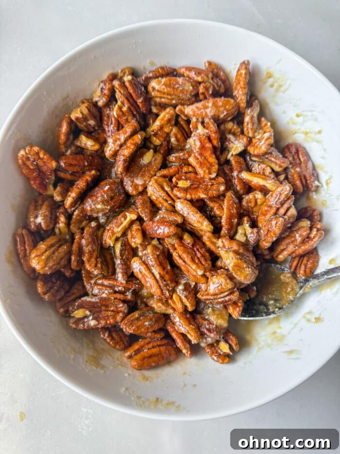 Butter pecans in bowl.