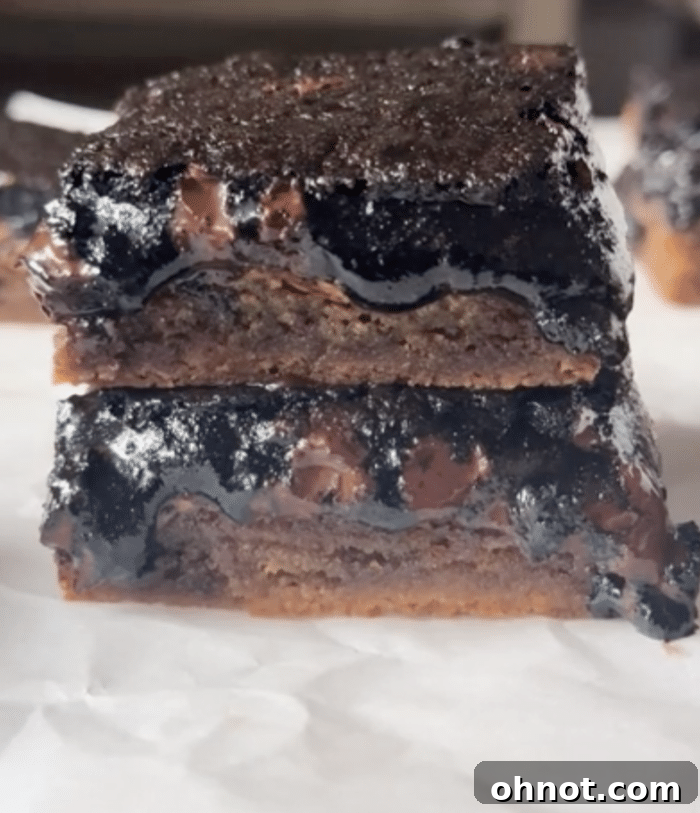 Delicious Peanut Butter Brookies with gooey layers.