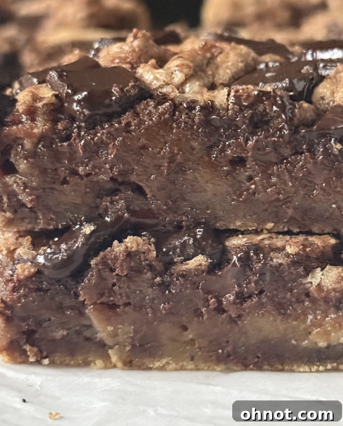 Close up shot of decadent brown butter blondies