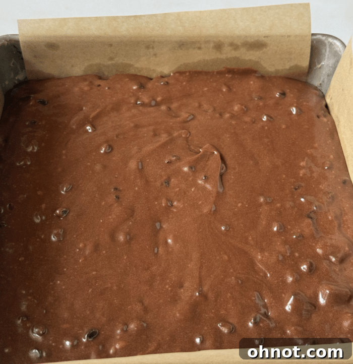 Batter in square pan.