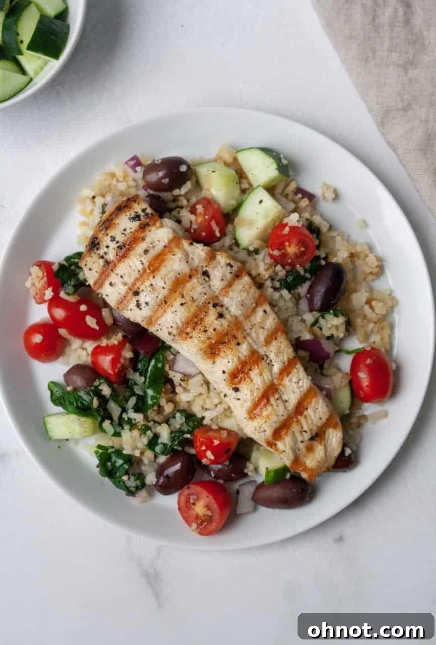 Close-up of One-Pan Whole30 Greek Chicken