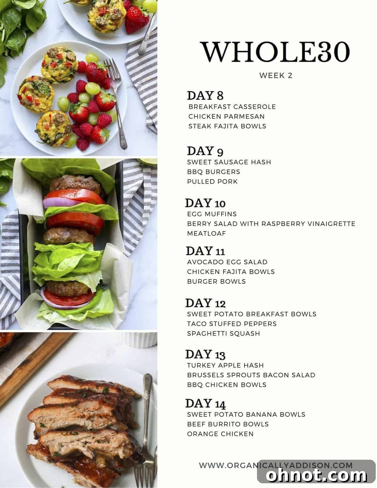 A beautifully arranged Whole30 compliant meal featuring roasted vegetables and a lean protein, symbolizing a healthy and delicious meal plan.