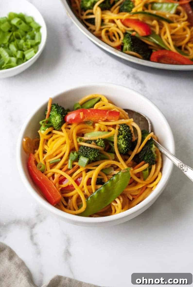 Delicious Gluten-Free Veggie Lo Mein with Butternut Squash Noodles