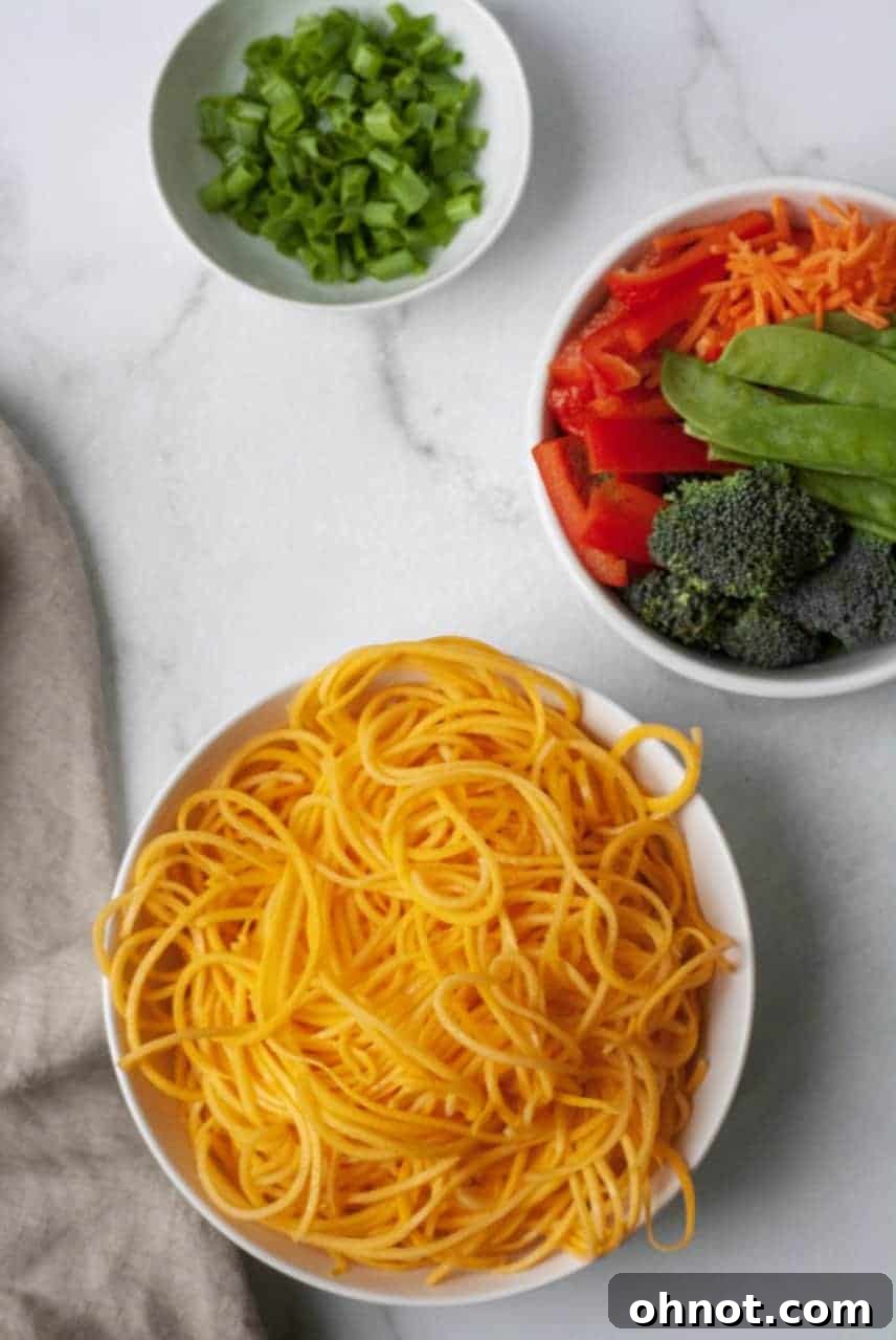 Butternut Squash Noodles for a Healthy Lo Mein