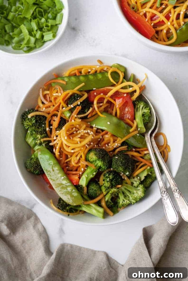 Close-up of Gluten-Free Veggie Lo Mein