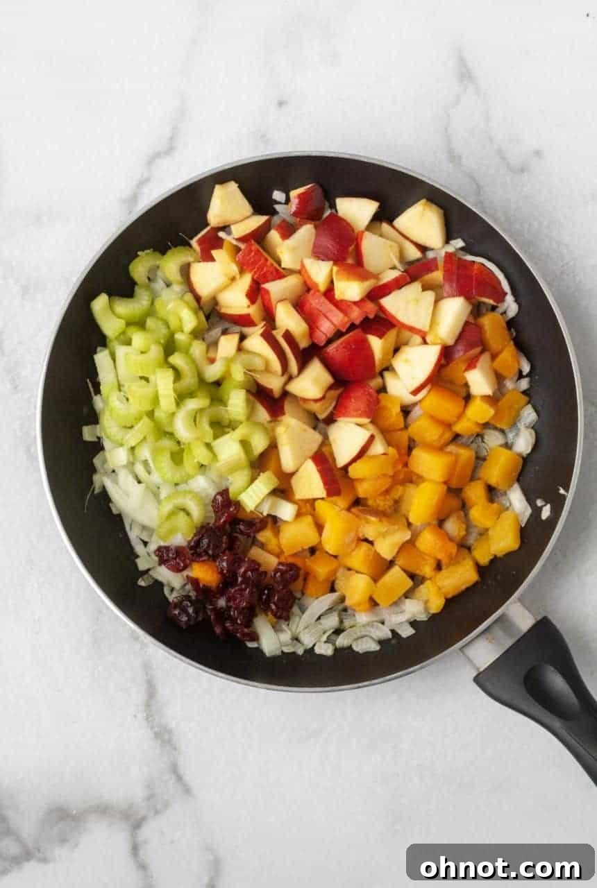 Ingredients for Whole30 Paleo Stuffing being mixed