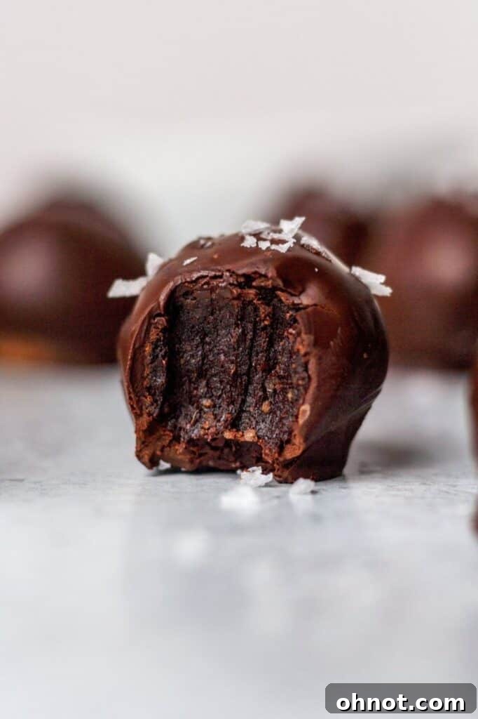 Rich Vegan Double Chocolate Truffles ready to be enjoyed.