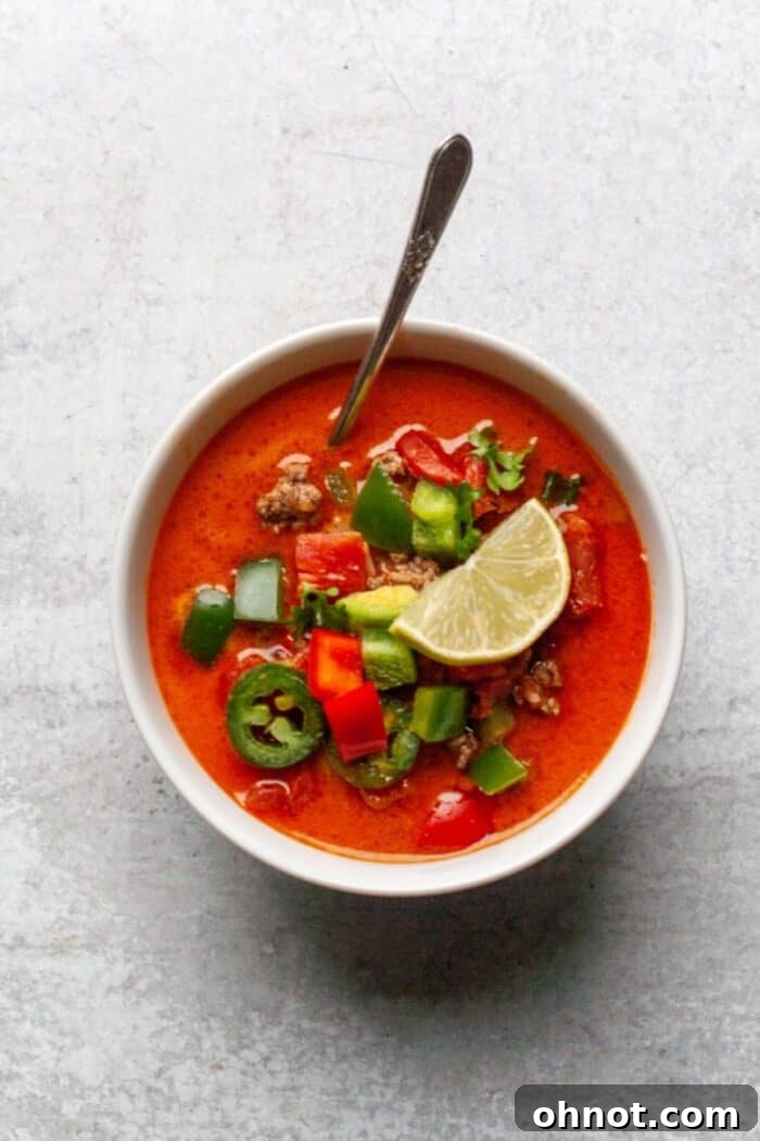 A third image showcasing the Whole30 Taco Soup, perhaps a close-up or from a different angle.