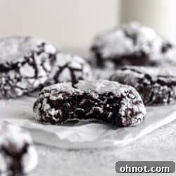 Gluten free chocolate crinkle cookies.