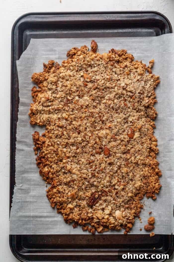 Grain free granola on pan
