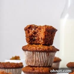 A stack of Paleo Morning Glory muffins, perfectly golden and inviting.