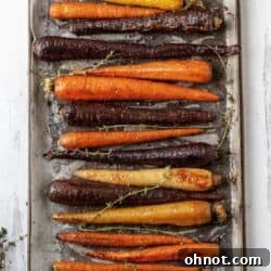 Air Fryer carrots on a baking sheet.
