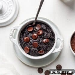 Vegan mug brownie in a white mug.