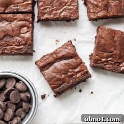 Cassava flour brownies on white parchment paper
