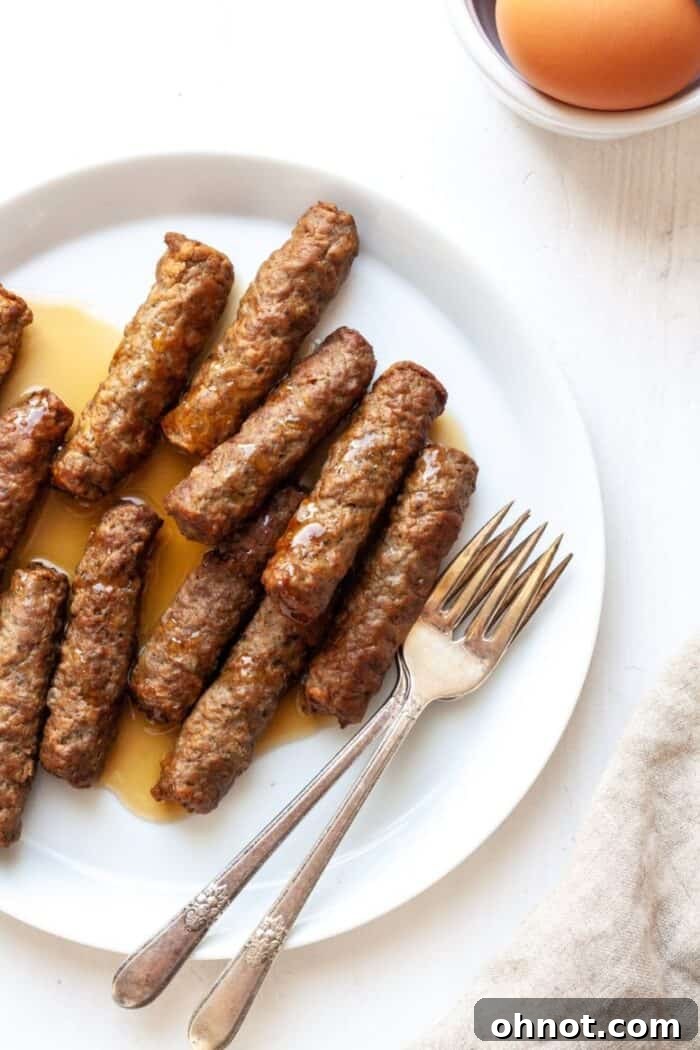 Air fryer sausage links with maple syrup