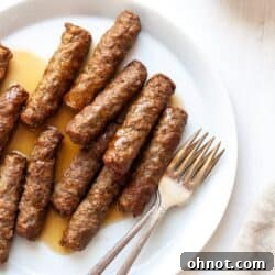 Air fryer sausage links with maple syrup