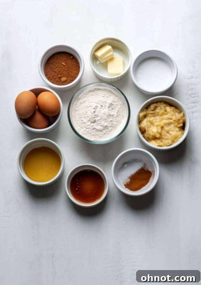 Ingredients for grain free banana bread