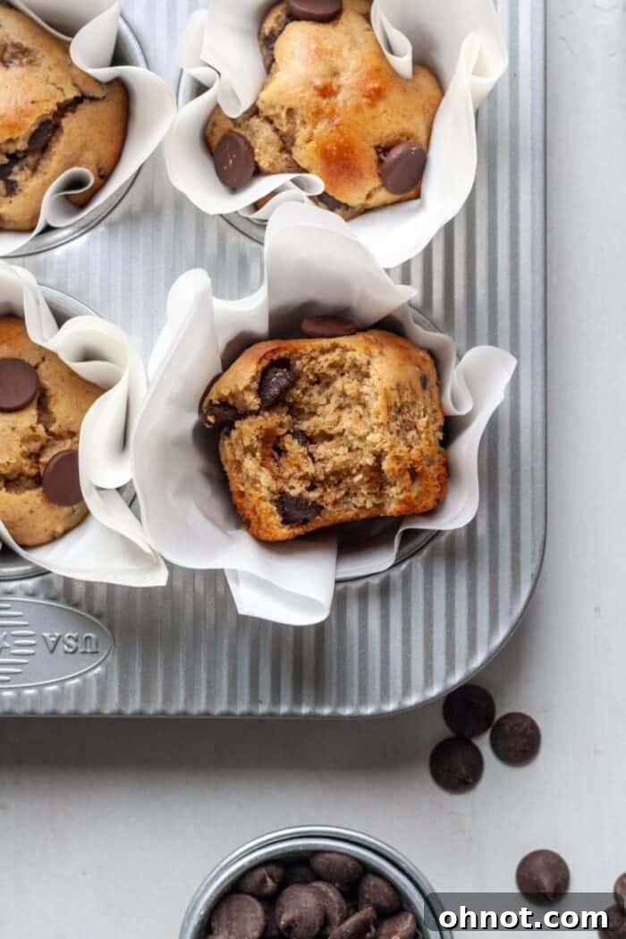 Almond banana muffins with paper liners