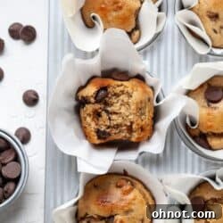 Almond flour banana muffins with chocolate chips