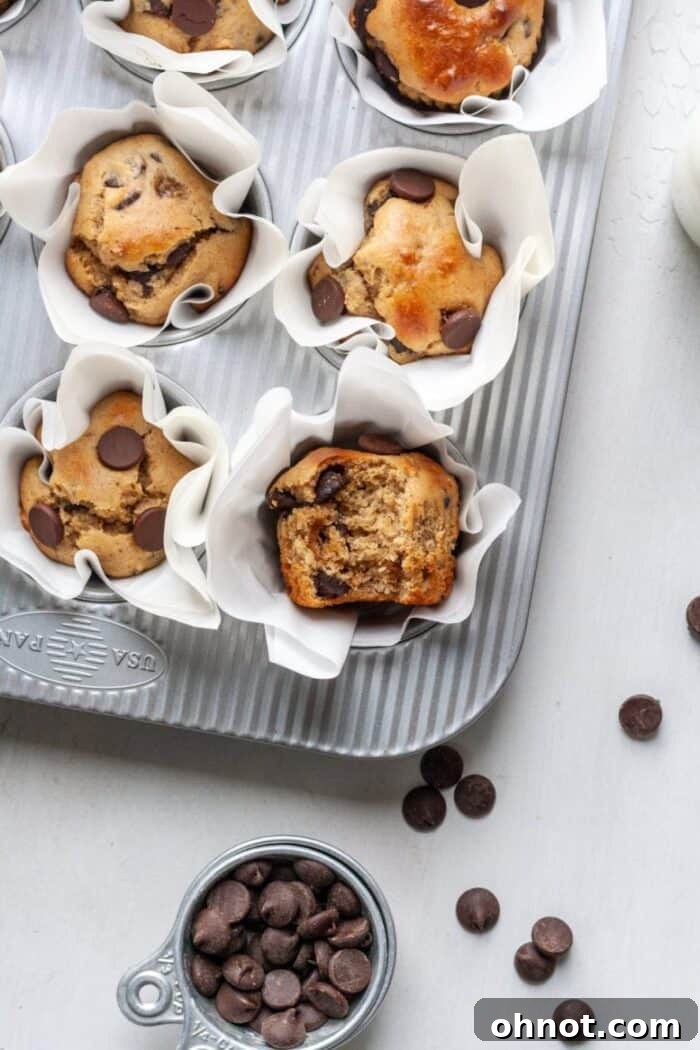 Almond flour banana muffins in a muffin pan