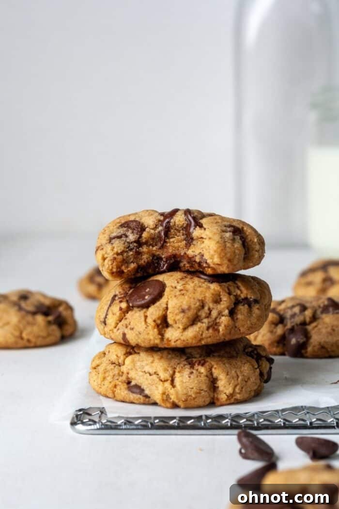Cookies with cassava flour and chocolate chips arranged beautifully