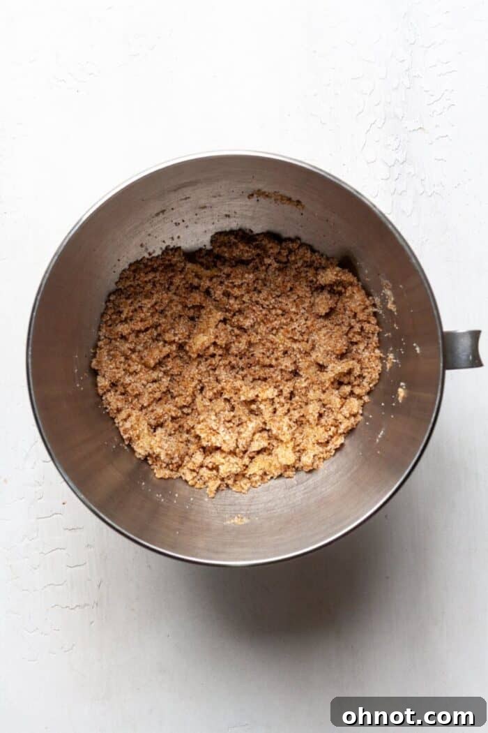 Mixing bowl with butter and coconut sugar being creamed