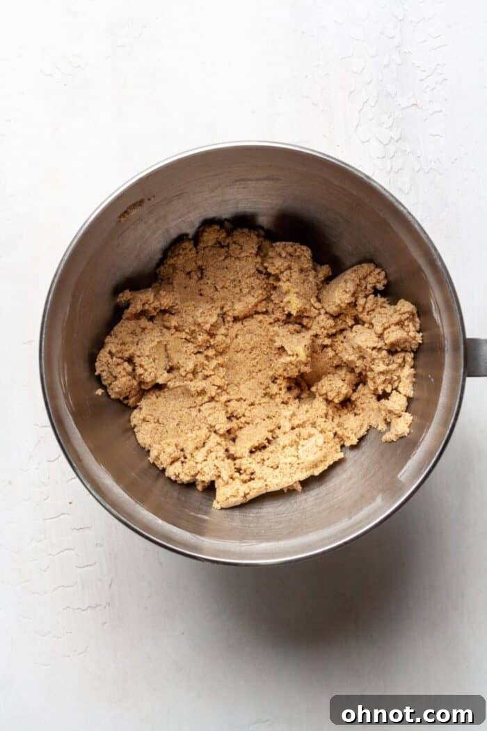 Grain free cookie dough in a mixing bowl