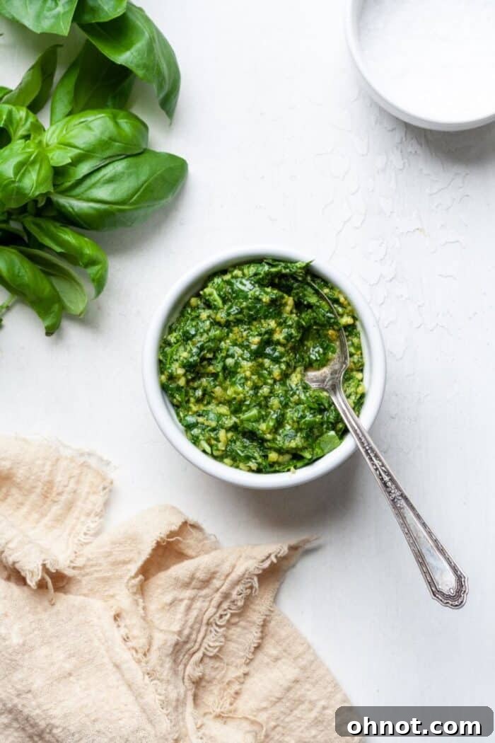 AIP pesto with spoon