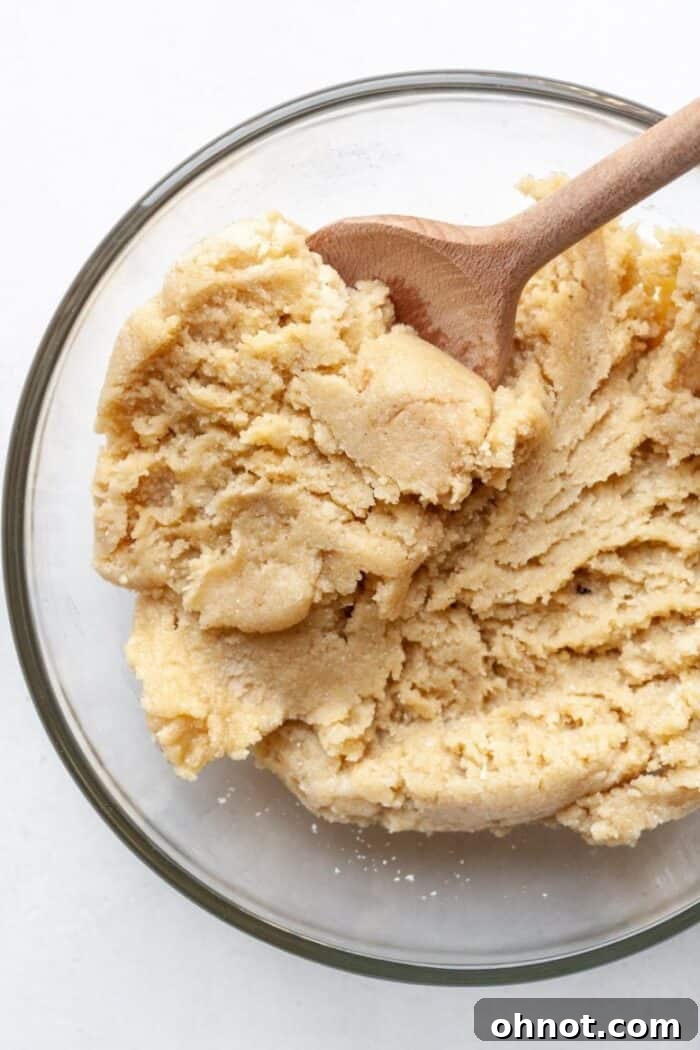 Bowl of freshly made edible Snickerdoodle cookie dough, garnished with a sprinkle of cinnamon, ready to be eaten