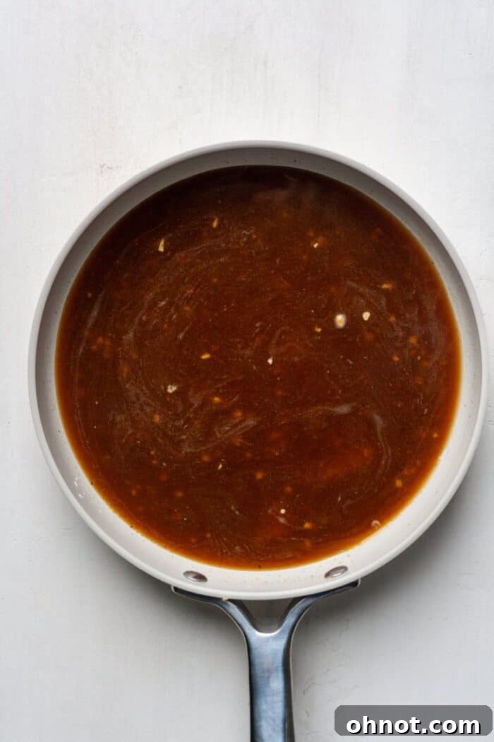 Sauce in white skillet