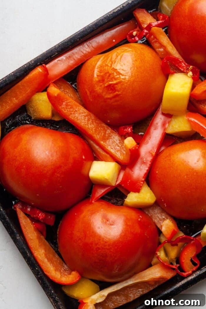 Roasted veggies on pan