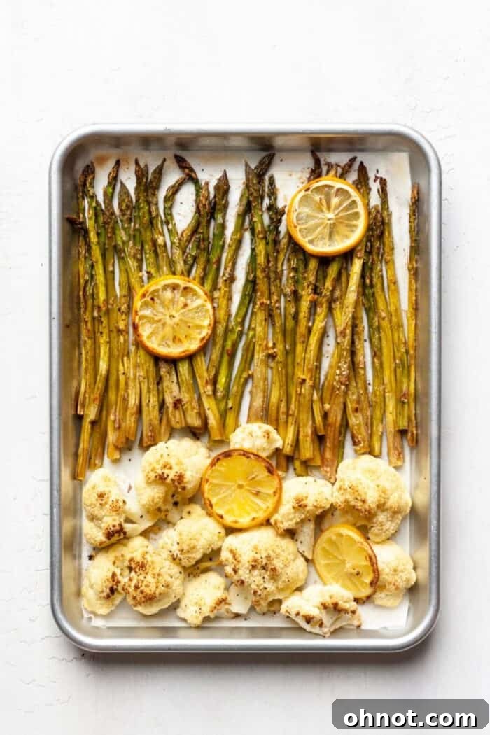 Roasted lemon veggies