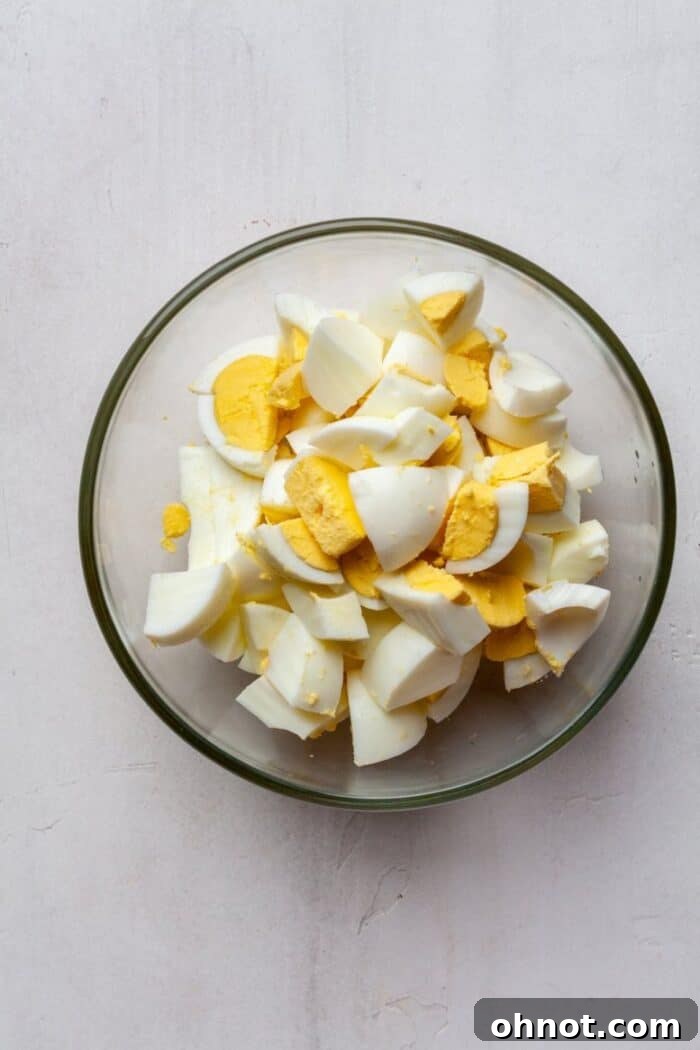 Chopped hard boiled eggs