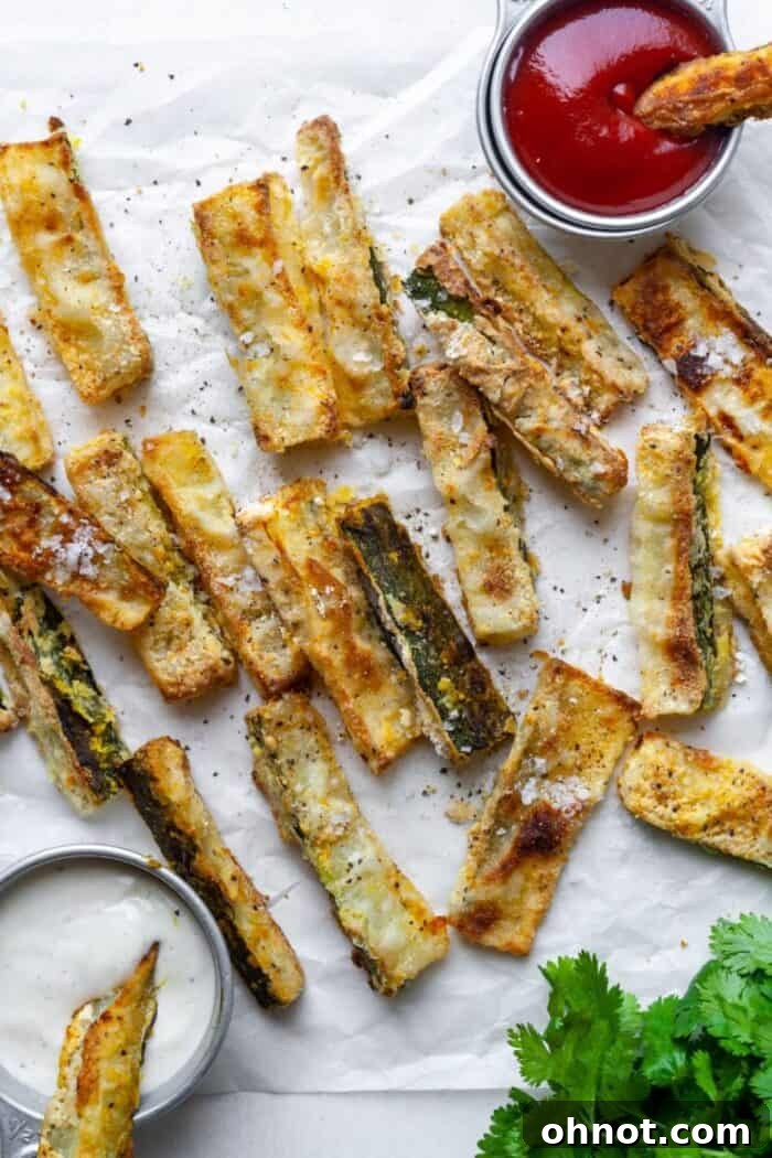 Paleo zucchini fries with ketchup