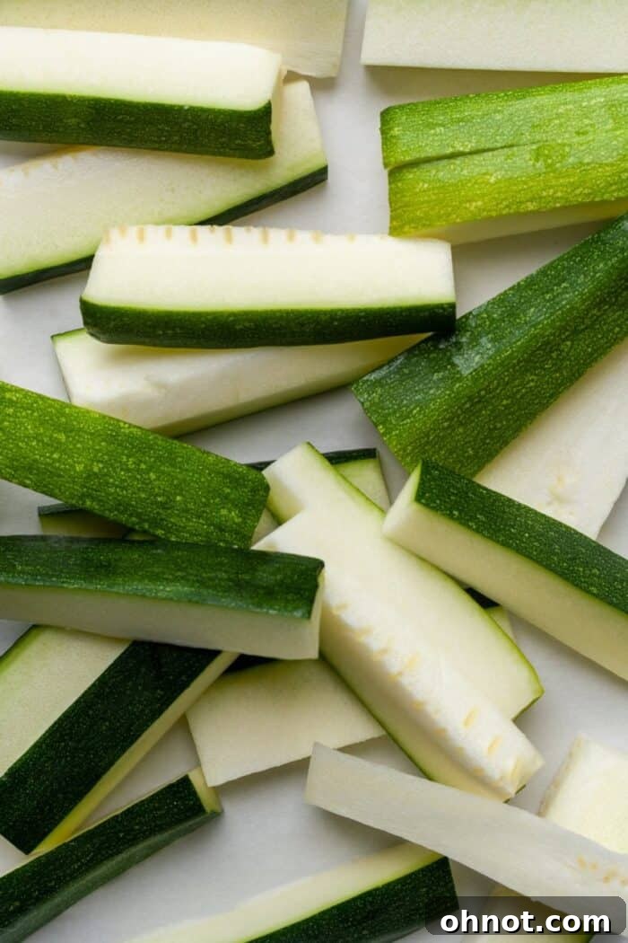 Chopped zucchini