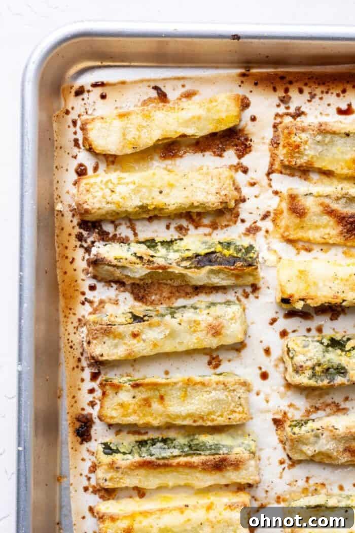 Whole30 zucchini fries on pan
