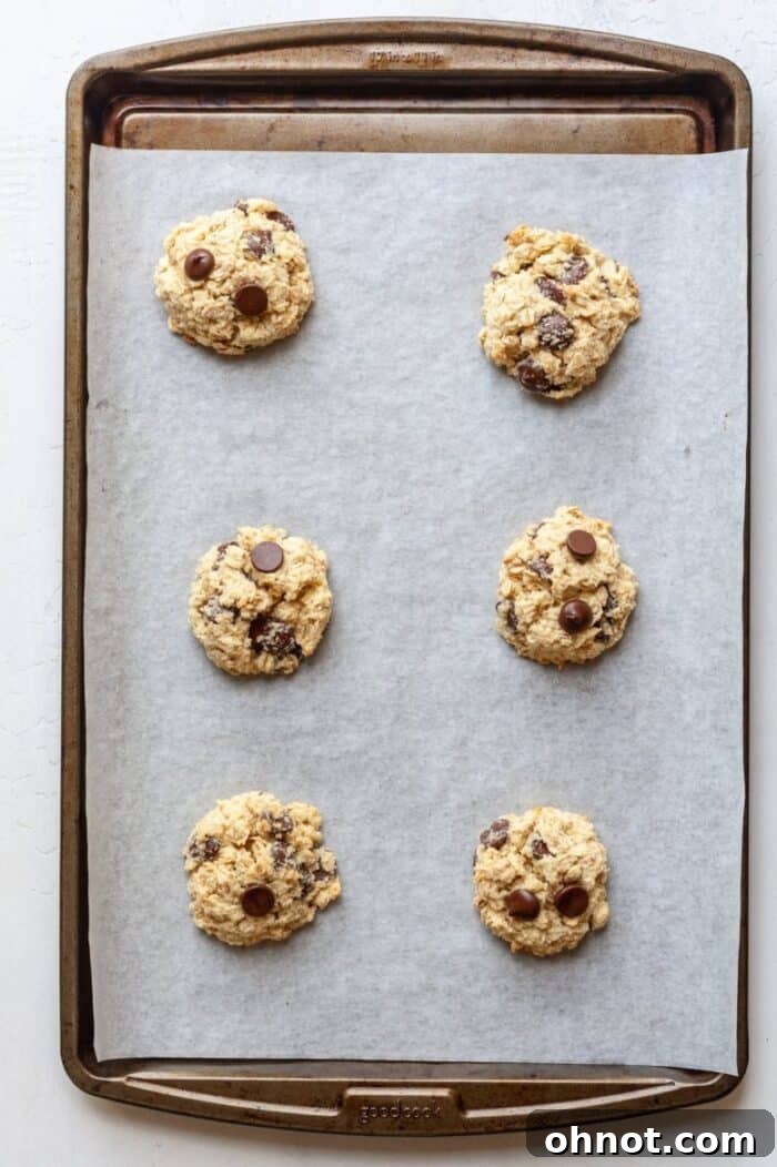 Coconut flour cookie dough on pan