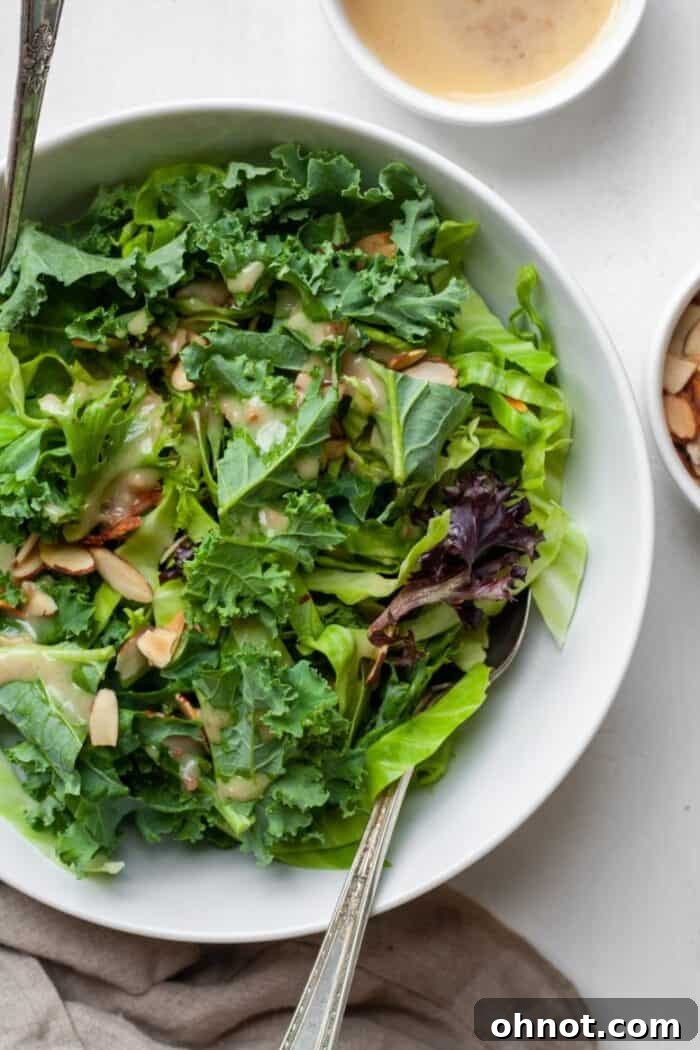 Paleo kale salad with almonds