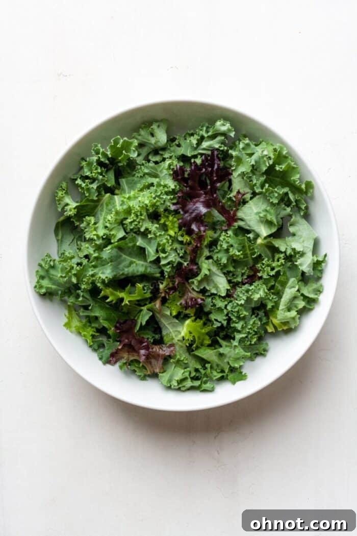 Massaged kale in bowl