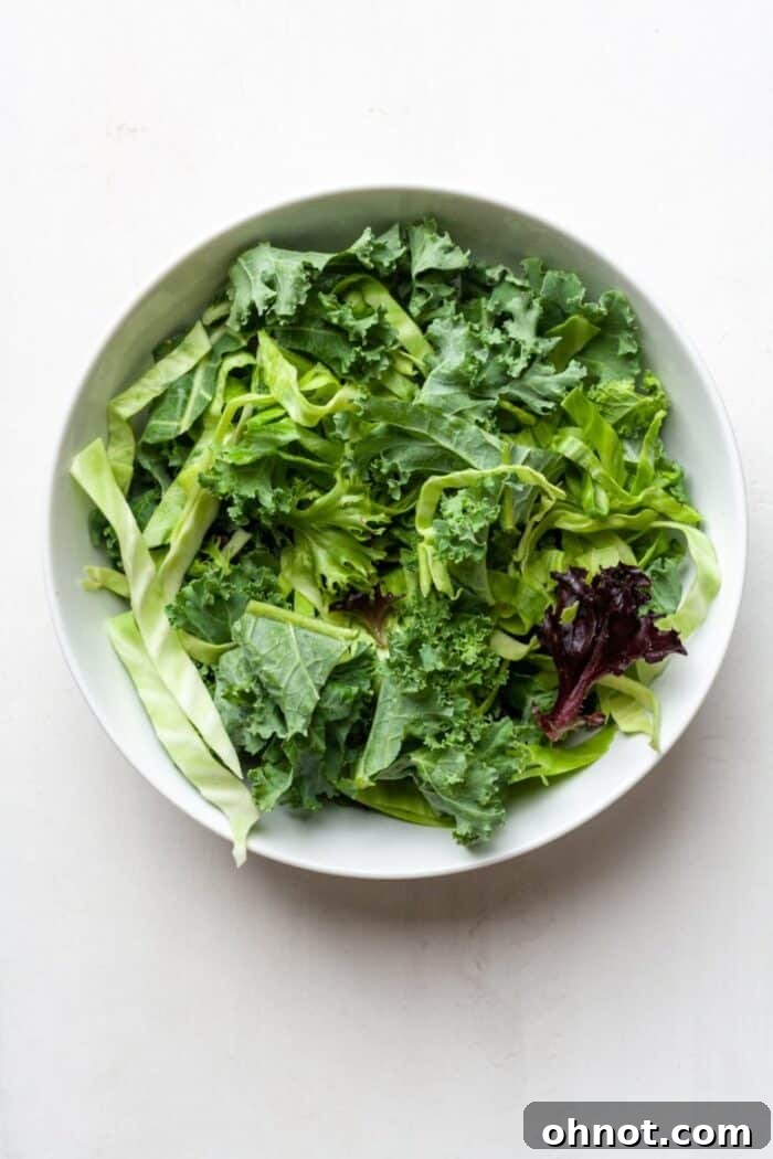 Kale and cabbage in bowl