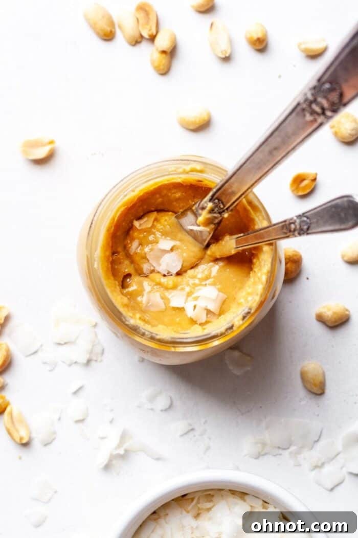 Creamy nut butter in jar