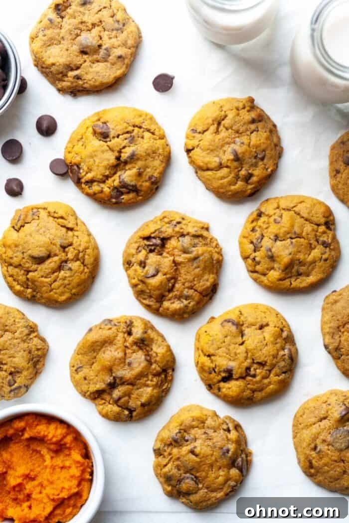 A stack of perfectly baked egg-free pumpkin cookies, showcasing their soft texture.