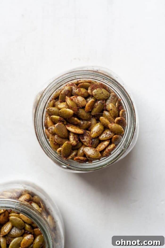 Pepitas seeds in jar