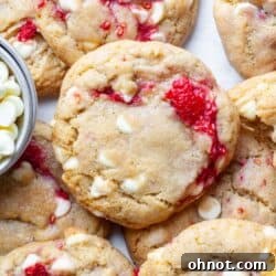 Raspberry white chocolate cookies