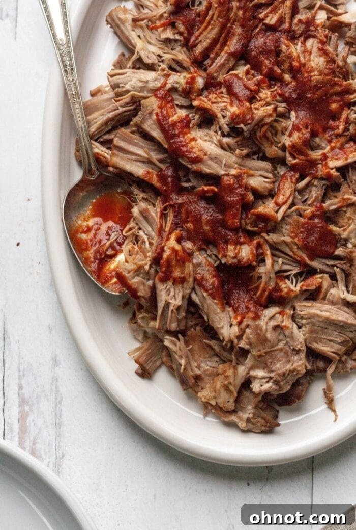 Slow cooker pulled pork with BBQ sauce