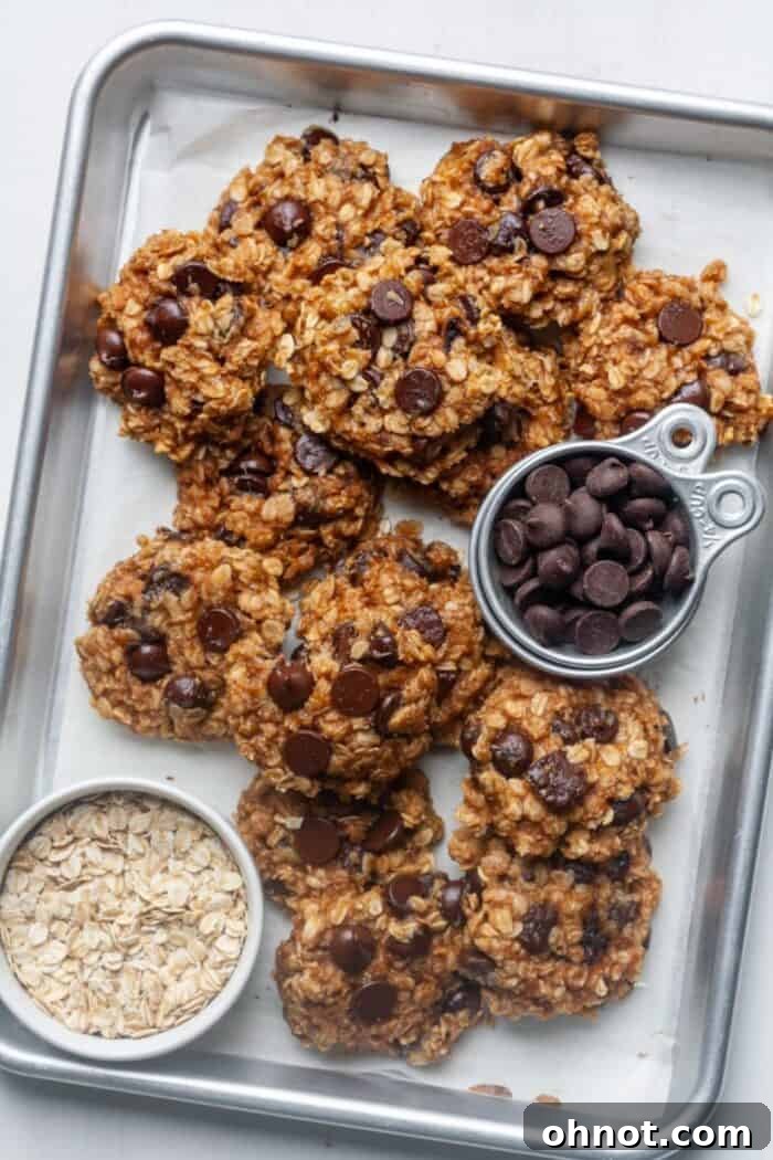 A tray of freshly baked healthy banana cookies ready to be served