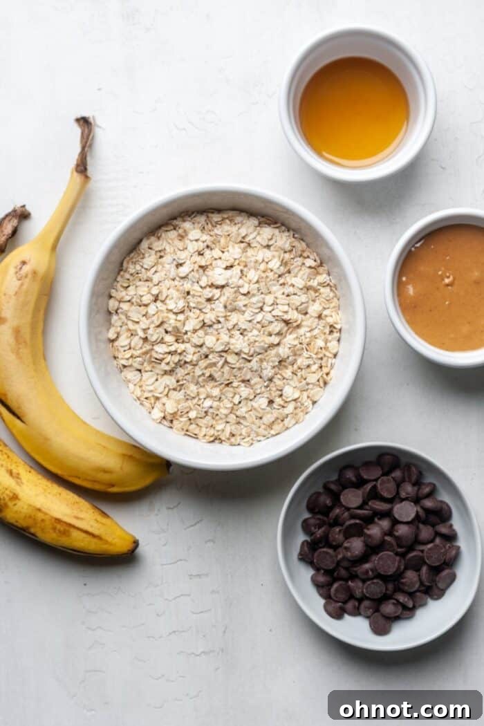 Essential ingredients for healthy banana cookies