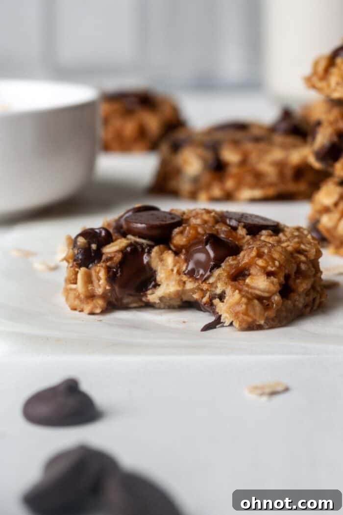 Healthy breakfast cookies with dark chocolate chips