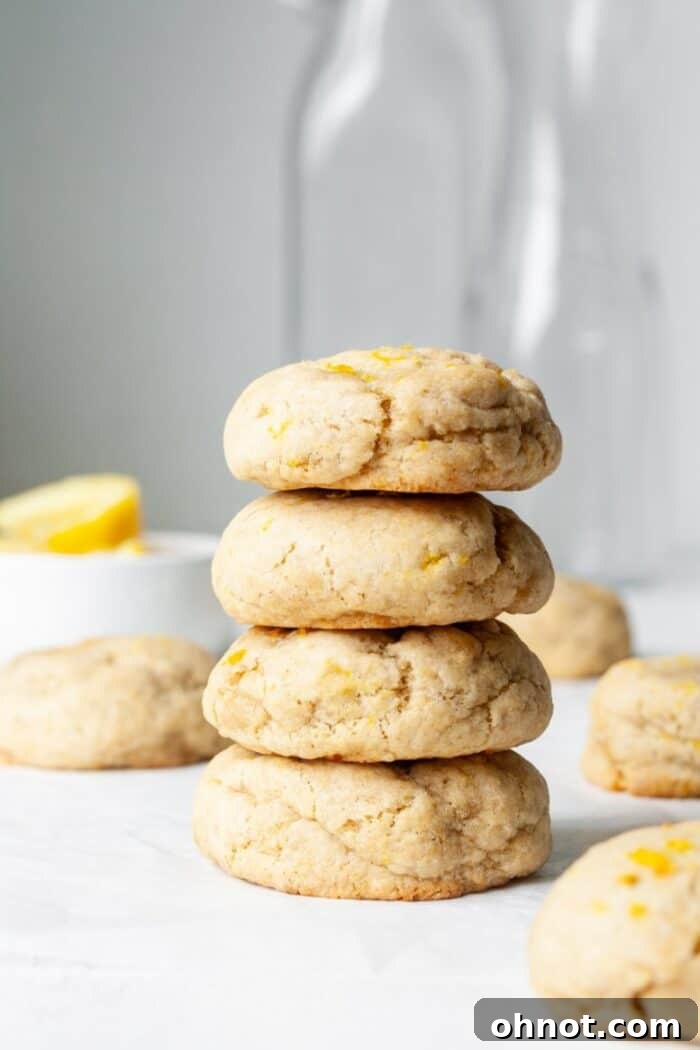 A plate of gluten-free vegan lemon cookies ready to be served.
