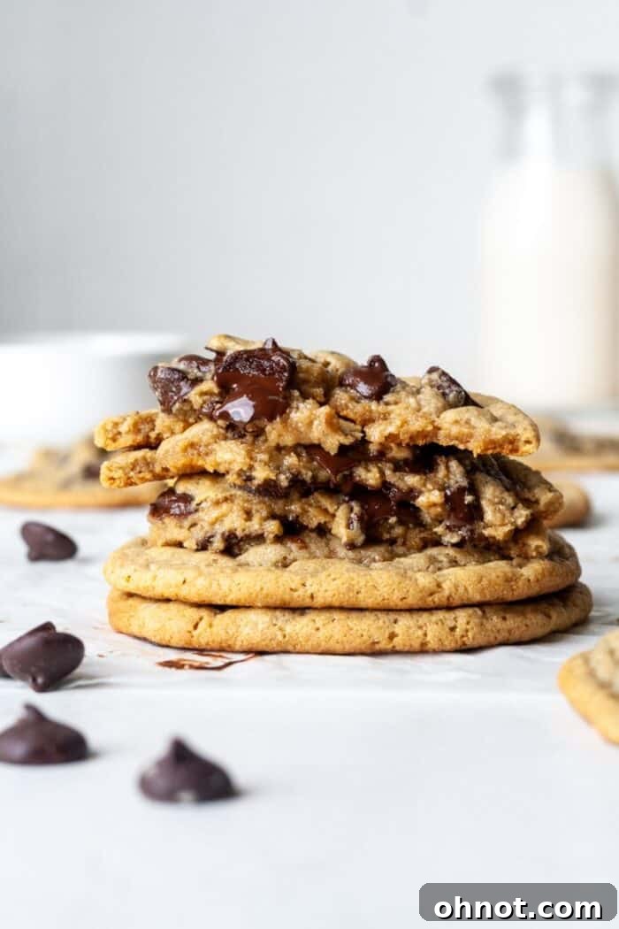 Gooey oat flour chocolate chip cookies